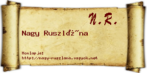 Nagy Ruszlána névjegykártya